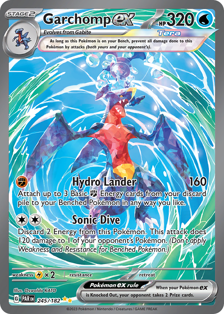 Garchomp ex - 245/182 - SV04: Paradox Rift (Special illustration rare) — SV04: Paradox Rift