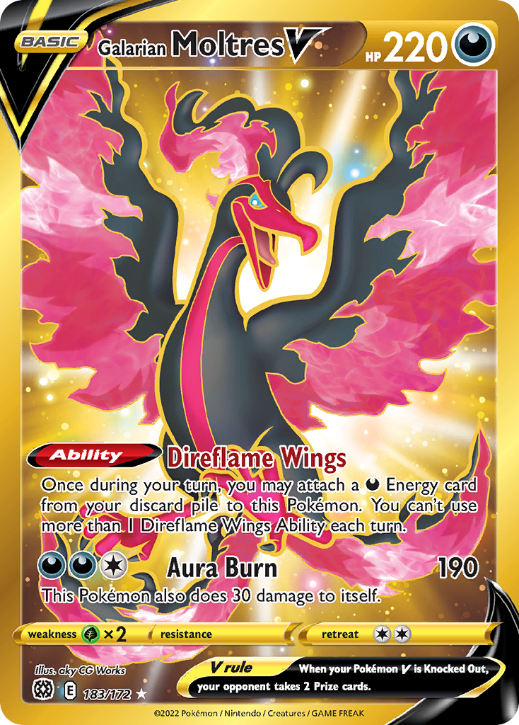 Galarian Moltres V (Secret) - SWSH09: Brilliant Stars (SWSH09) — SWSH09: Brilliant Stars