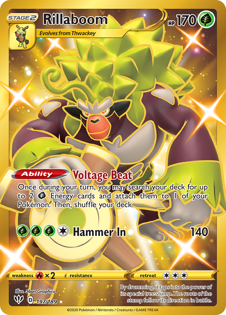 TCG-Rillaboom (Secret) - SWSH03: Darkness Ablaze (SWSH03) — SWSH03: Darkness Ablaze
