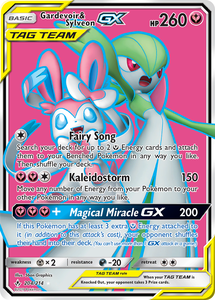 TCG-Gardevoir & Sylveon GX (204) (Full Art) - SM - Unbroken Bonds (SM10) — SM - Unbroken Bonds