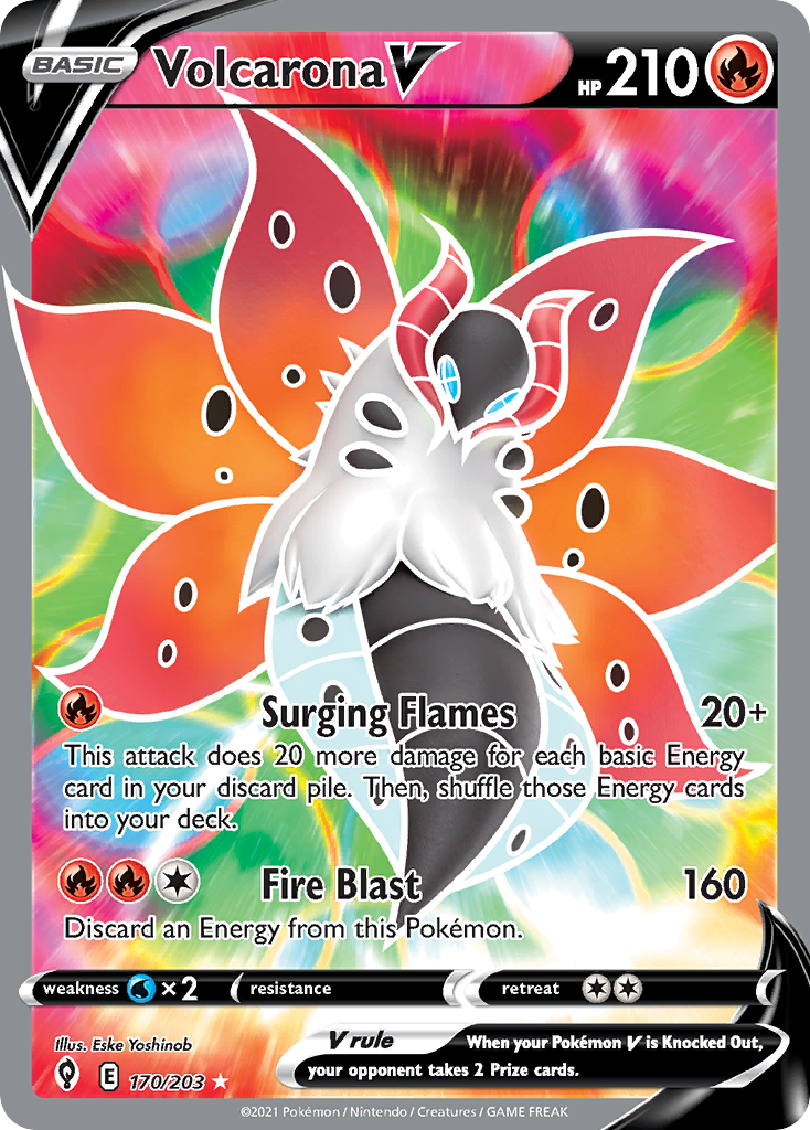 Volcarona V - 170/203 - SWSH7: Evolving Skies (Ultra Rare) — SWSH07: Evolving Skies