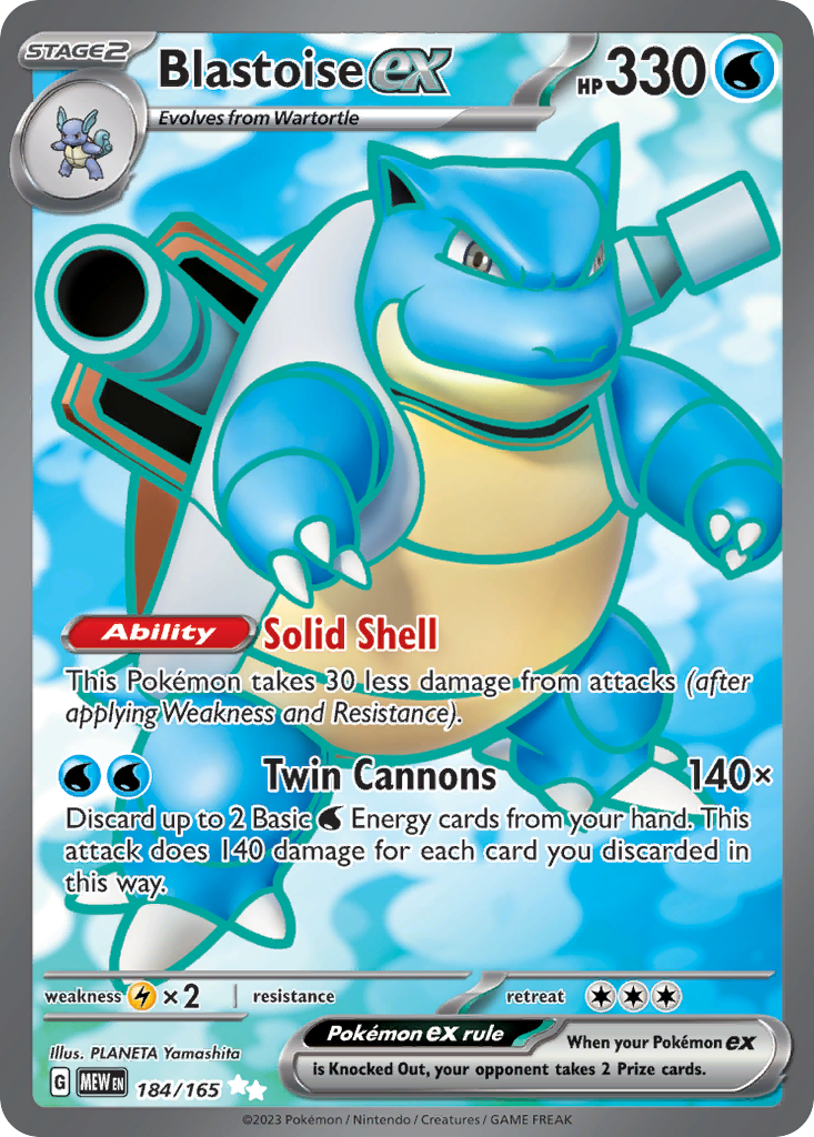 Blastoise ex - 184/165 - SV03.5: 151 (Ultra Rare) — SV: Scarlet & Violet 151