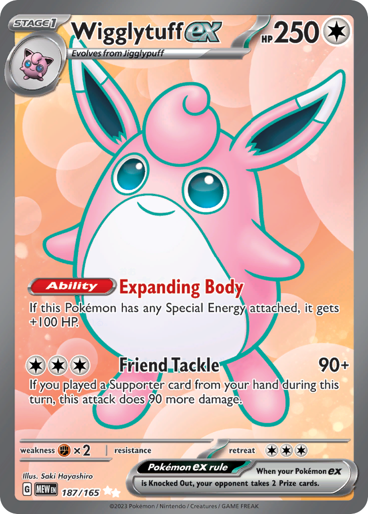 Wigglytuff ex - 187/165 - SV03.5: 151 (Ultra Rare) — SV: Scarlet & Violet 151