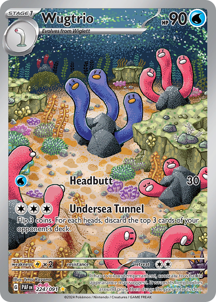 Wugtrio - 224/91 - SV04.5: Paldean Fates (Illustration rare) — SV: Paldean Fates