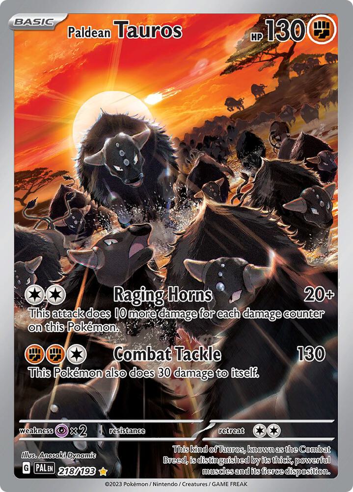 Paldean Tauros - 218/193 - SV02: Paldea Evolved (Illustration rare) — SV02: Paldea Evolved