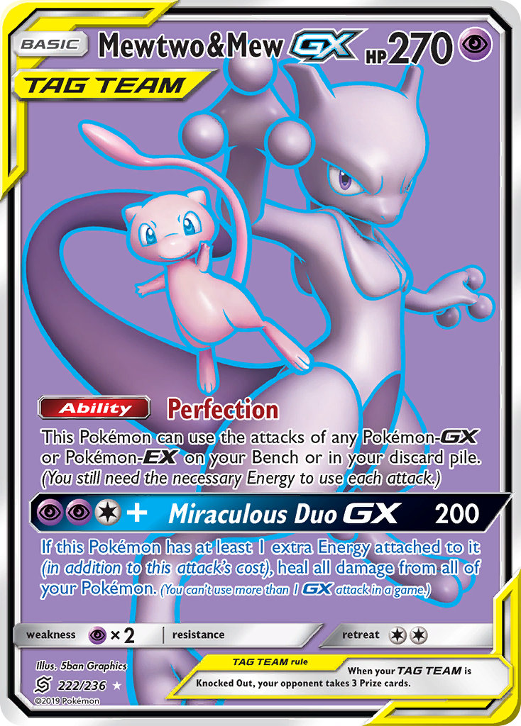 Mewtwo & Mew GX (Full Art) - SM - Unified Minds (SM11) — SM - Unified Minds