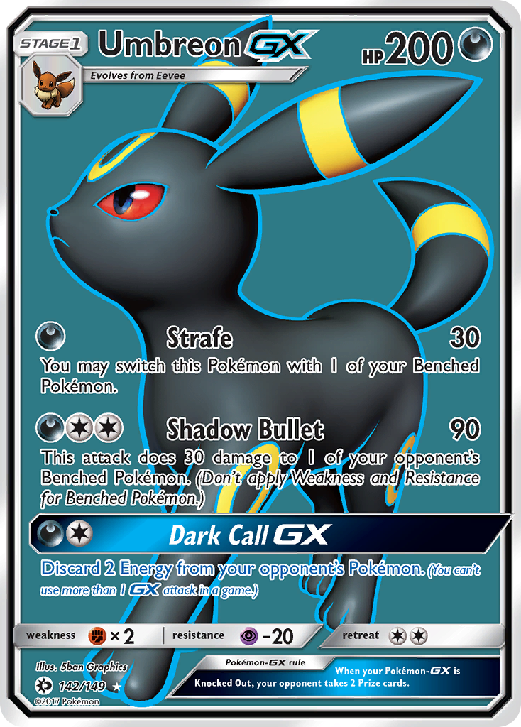 Umbreon GX - 142/149 - SM1: Sun & Moon (Ultra Rare) — SM Base Set