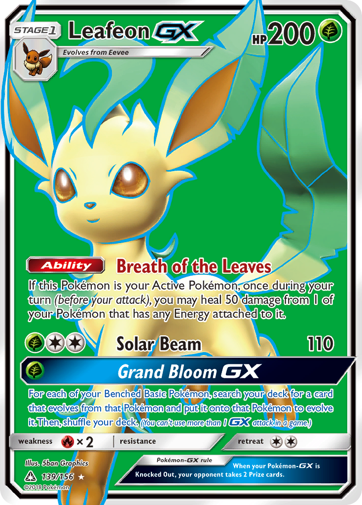 Leafeon GX - 139/156 - SM5: Ultra Prism (Ultra Rare) — SM - Ultra Prism
