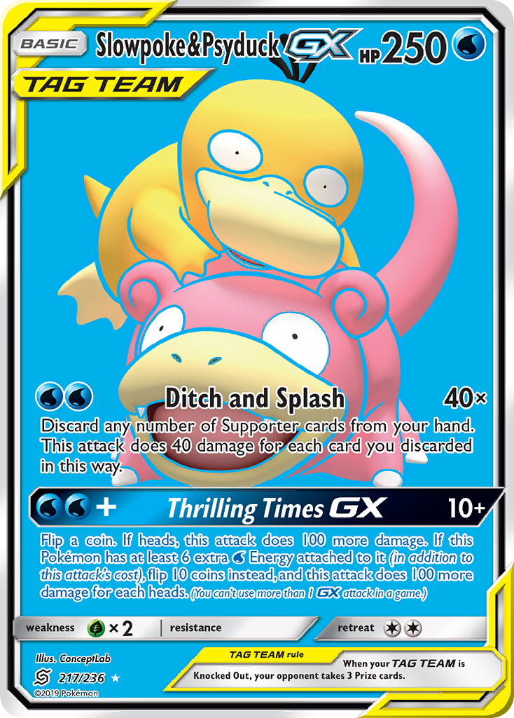 Slowpoke & Psyduck GX (Full Art) - SM - Unified Minds (SM11) — SM - Unified Minds