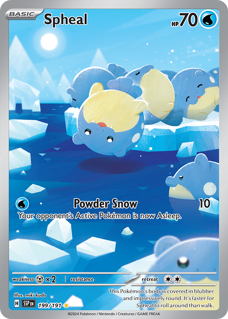 Spheal - 199/191 - SV08: Surging Sparks (Illustration rare) — SV08: Surging Sparks
