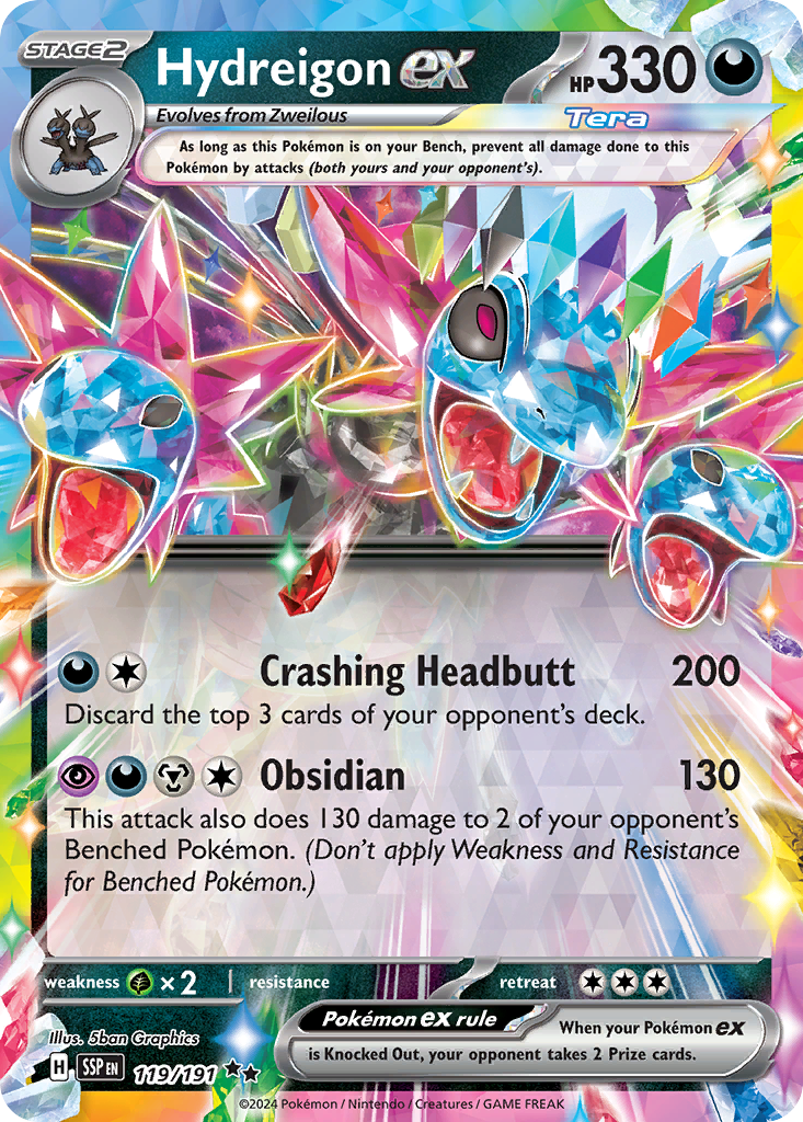 Hydreigon ex - 119/191 - SV08: Surging Sparks (Double rare) — SV08: Surging Sparks