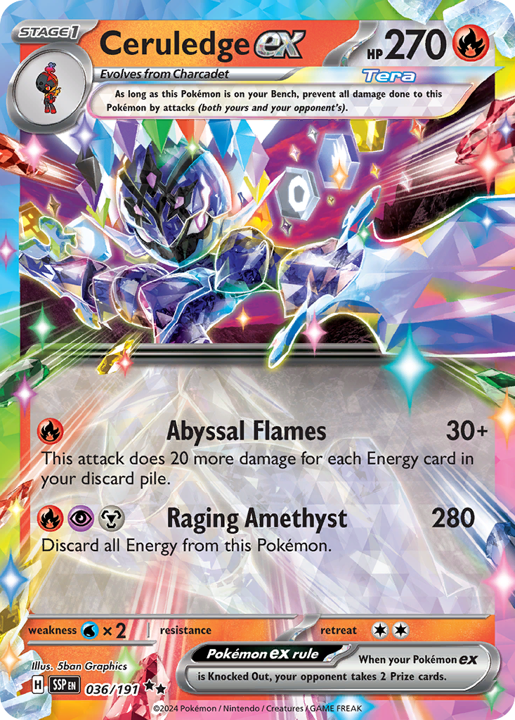 Ceruledge ex - 036/191 - SV08: Surging Sparks (Double rare) — SV08: Surging Sparks