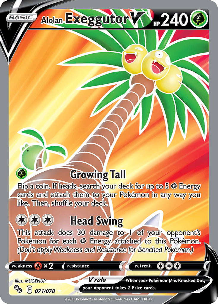 Alolan Exeggutor V - 071/78 - SWSH10.5: Pokémon GO (Ultra Rare) — Pokemon GO