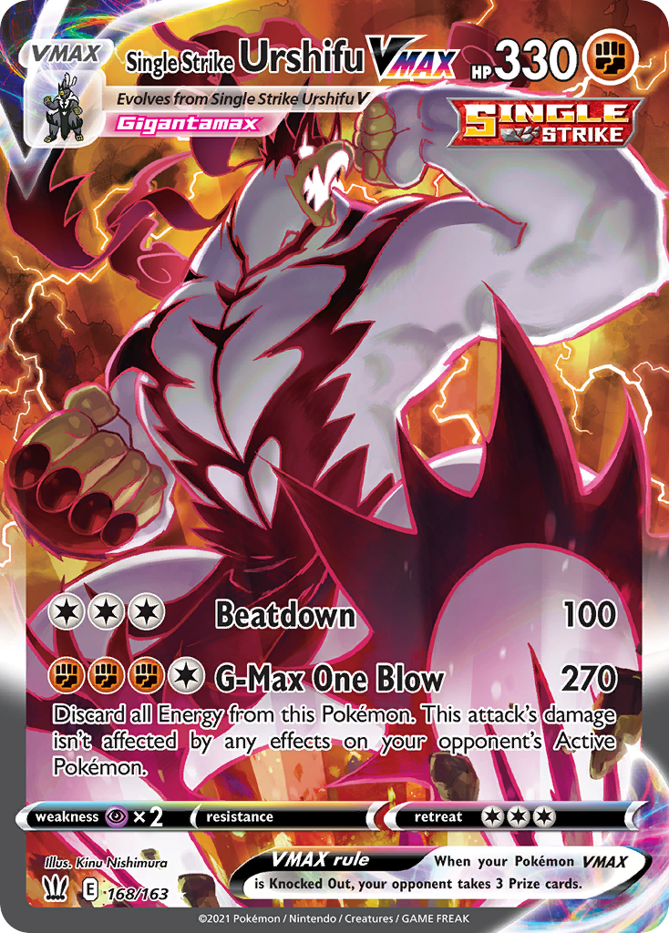 Single Strike Urshifu VMAX - 168/163 - SWSH5: Battle Styles (Secret Rare) — SWSH05: Battle Styles