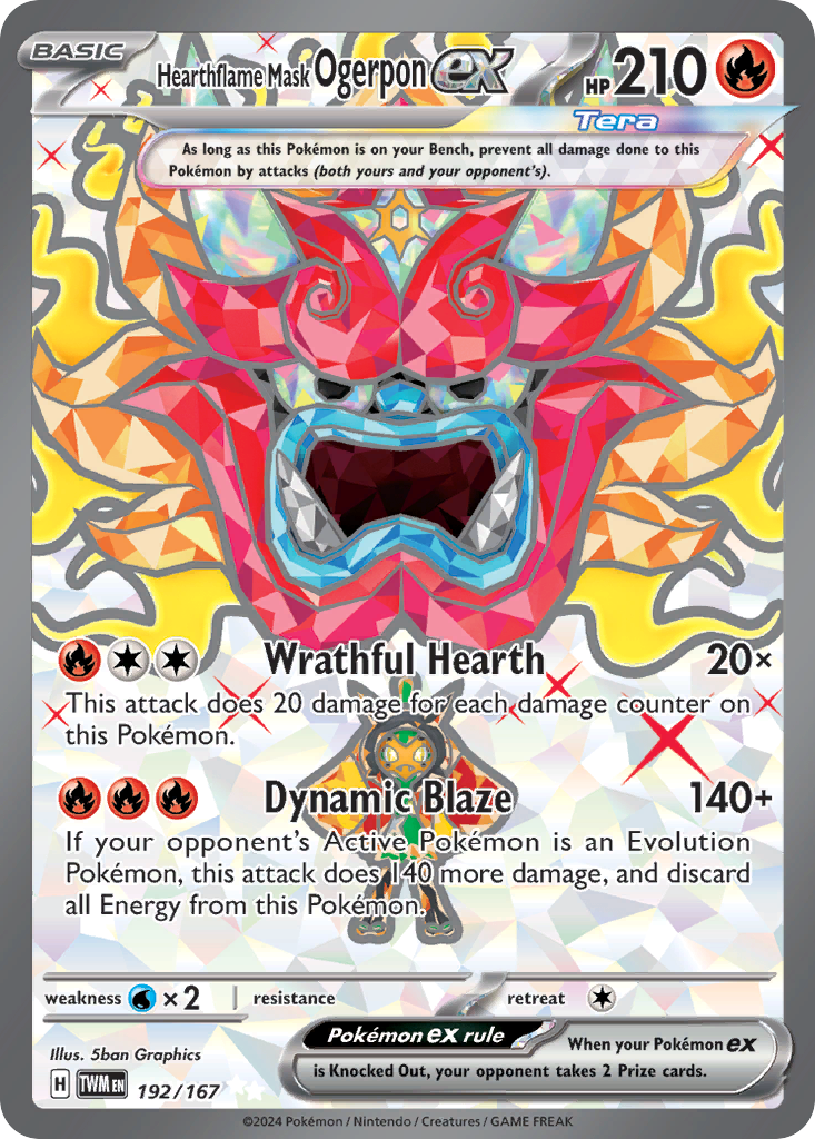 Hearthflame Mask Ogerpon ex - 192/167 - SV06: Twilight Masquerade (Ultra Rare) — SV06: Twilight Masquerade