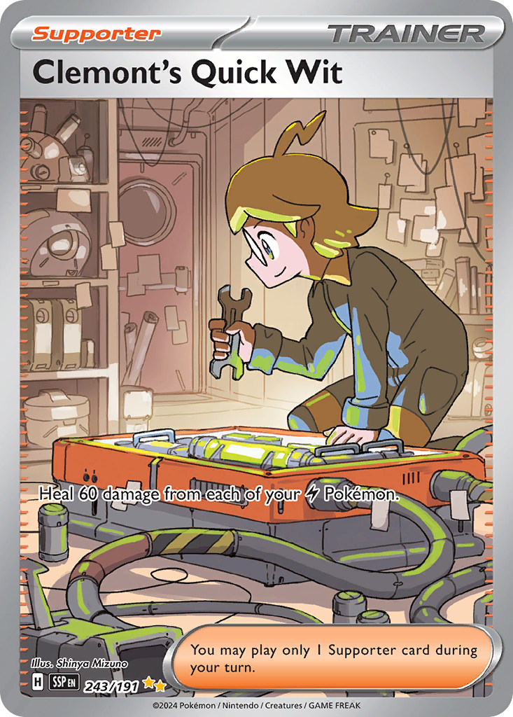 Clemont's Quick Wit - 243/191 - SV08: Surging Sparks (Special illustration rare) — SV08: Surging Sparks