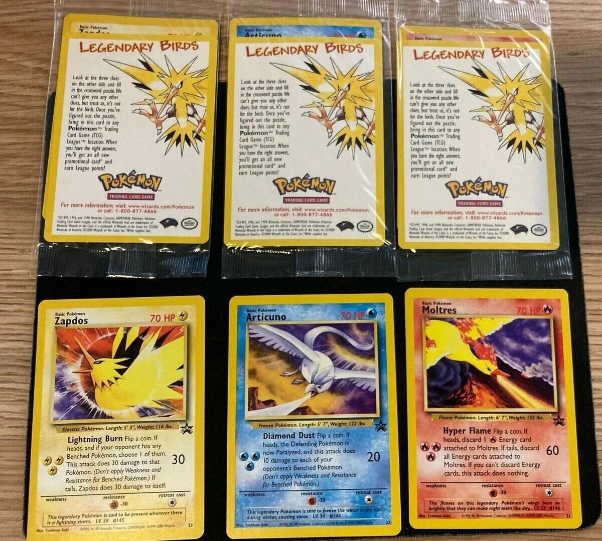 Set of 3 Legendary Bird Promos - Moltres 21, Articuno 22, Zapdos 23 - — WOTC Promos