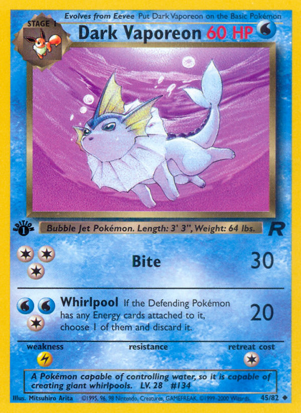 Dark Vaporeon - Team Rocket (TR)/UNLIMITED — Team Rocket