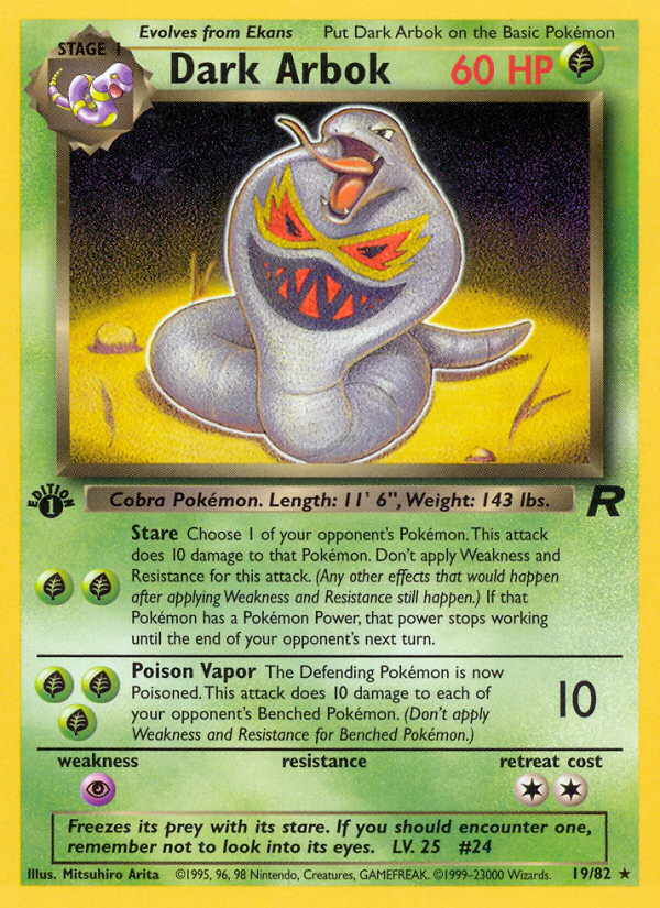 Dark Arbok (19) - Team Rocket (TR)/ UNLIMITED — Team Rocket
