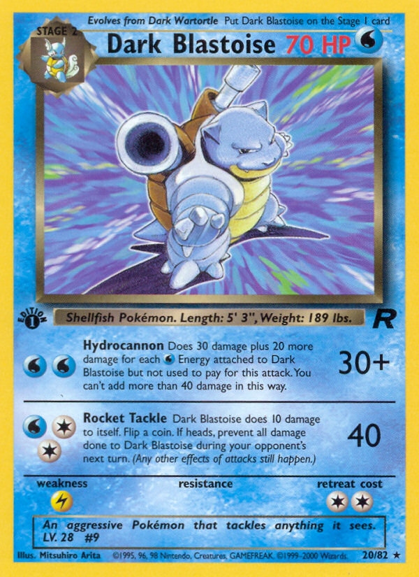 Dark Blastoise (20) - Team Rocket (TR)/ UNLIMITED — Team Rocket