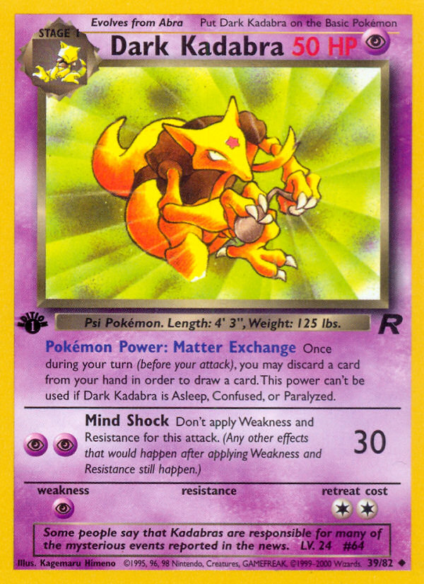 Dark Kadabra - Team Rocket (TR)/UNLIMITED — Team Rocket