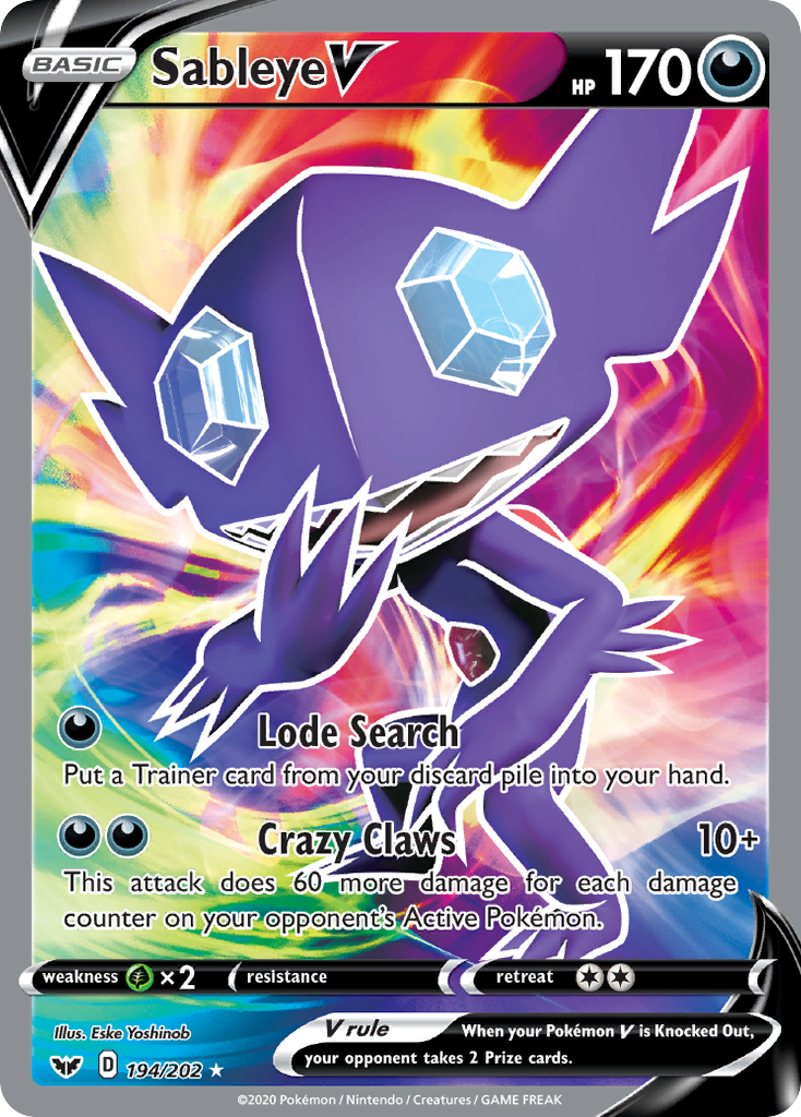Sableye V (Full Art) - SWSH01: Sword & Shield Base Set (SWSH01) — SWSH01: Sword & Shield Base Set