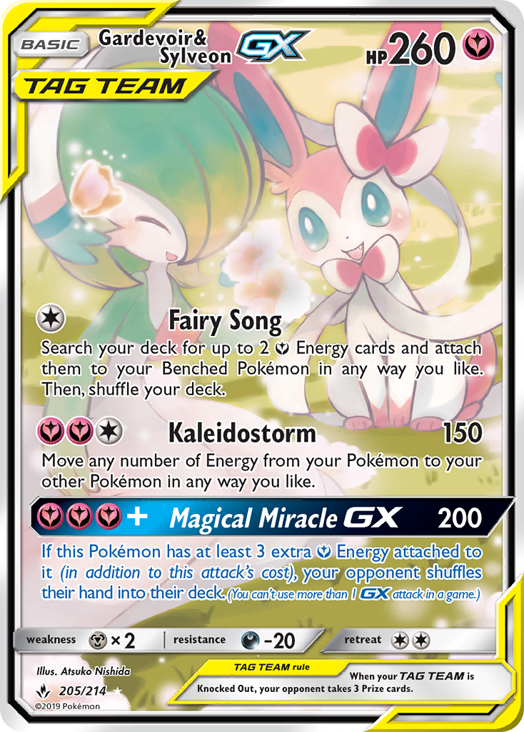 Gardevoir & Sylveon GX (205) (Alternate Full Art) - SM - Unbroken Bonds (SM10) — SM - Unbroken Bonds