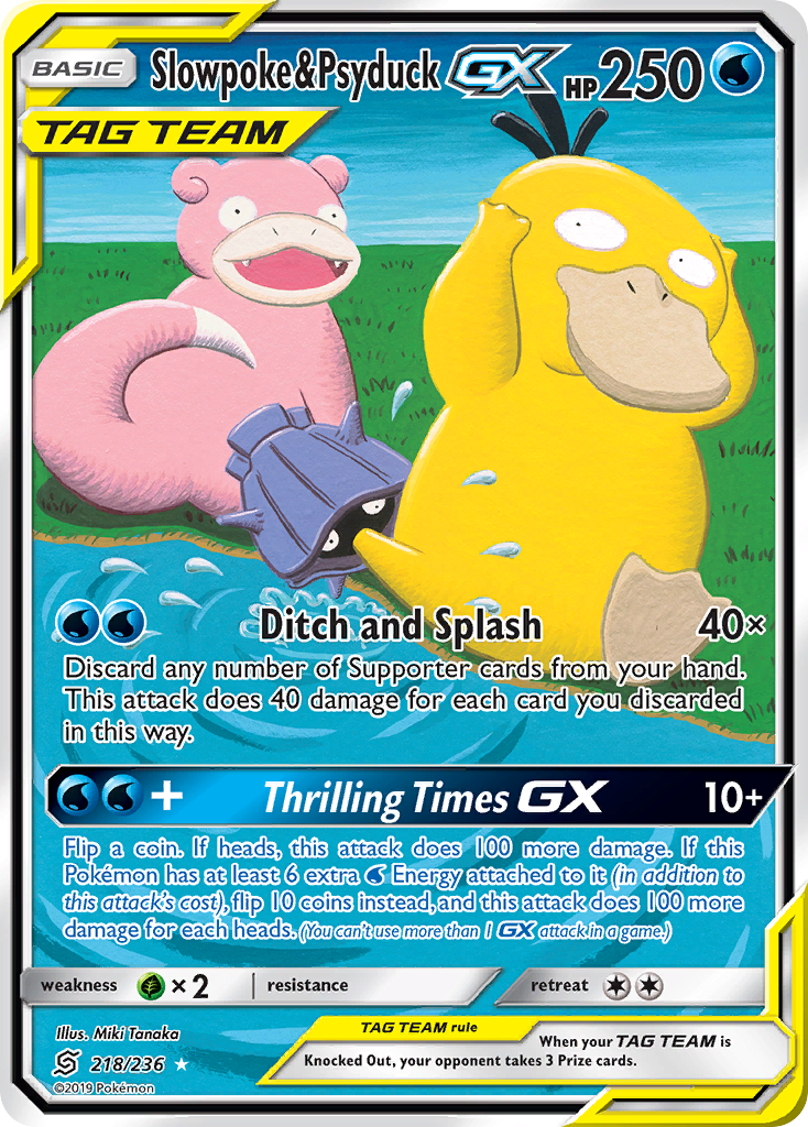 Slowpoke & Psyduck GX (Alternate Full Art) - SM - Unified Minds (SM11) — SM - Unified Minds