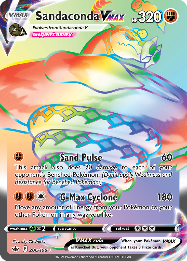 Sandaconda VMAX - 206/198 - SWSH6: Chilling Reign (Secret Rare) — SWSH06: Chilling Reign