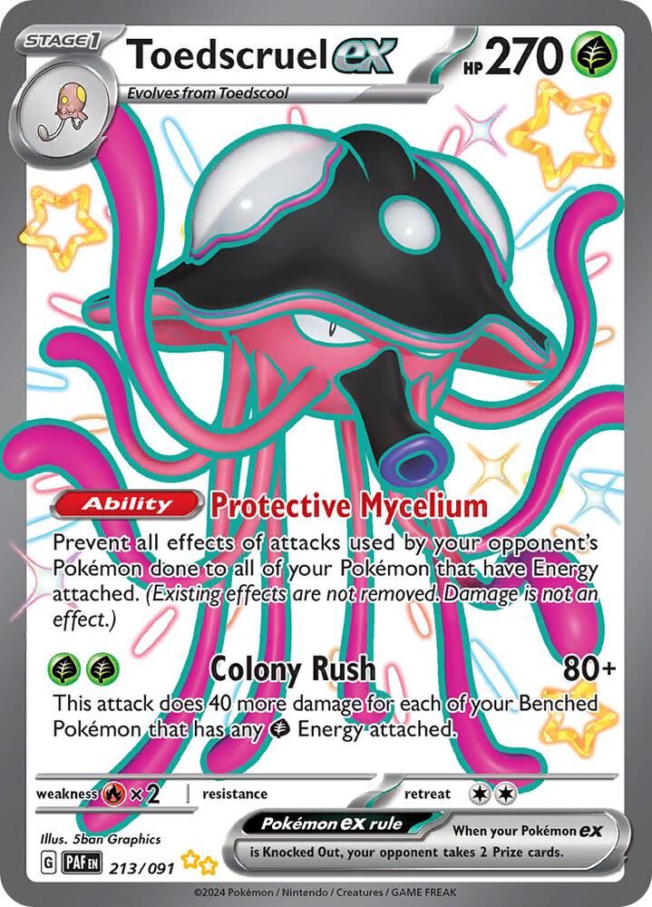 Toedscruel ex - 213/91 - SV04.5: Paldean Fates (Shiny Ultra Rare) — SV: Paldean Fates