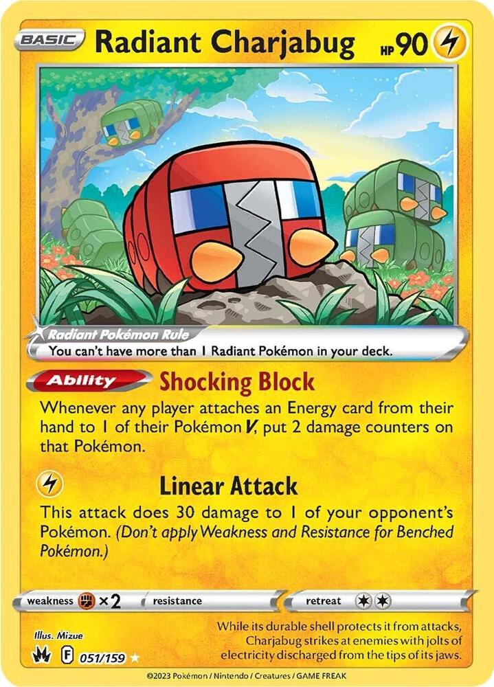 Radiant Charjabug - 051/159 - SWSH12.5: Crown Zenith (Radiant Rare) — Crown Zenith