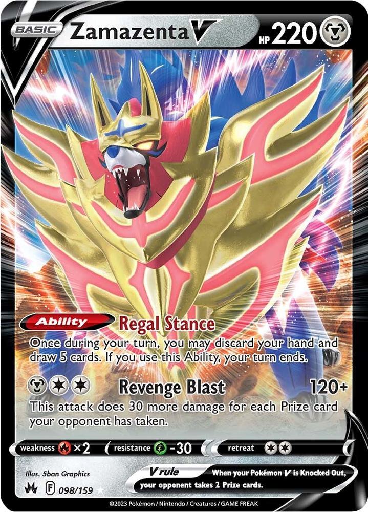 Zamazenta V - 098/159 - SWSH12.5: Crown Zenith (Holo Rare V) — Crown Zenith
