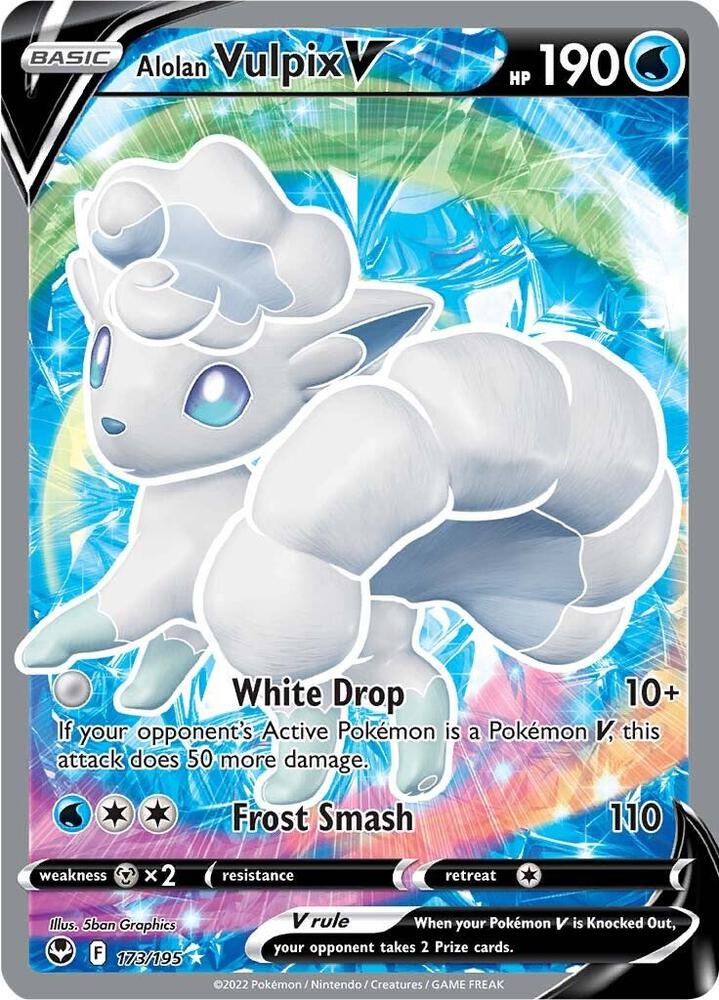 Alolan Vulpix V - 173/195 - SWSH12: Silver Tempest (Ultra Rare) — SWSH12: Silver Tempest