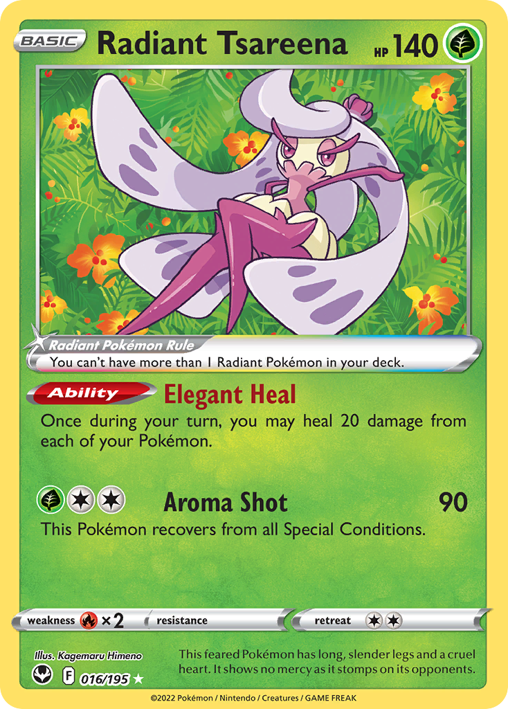 Radiant Tsareena - 016/195 - SWSH12: Silver Tempest (Radiant Rare) — SWSH12: Silver Tempest