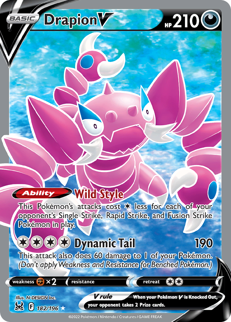 Drapion V - 182/196 - SWSH11: Lost Origin (Ultra Rare) — SWSH11: Lost Origin