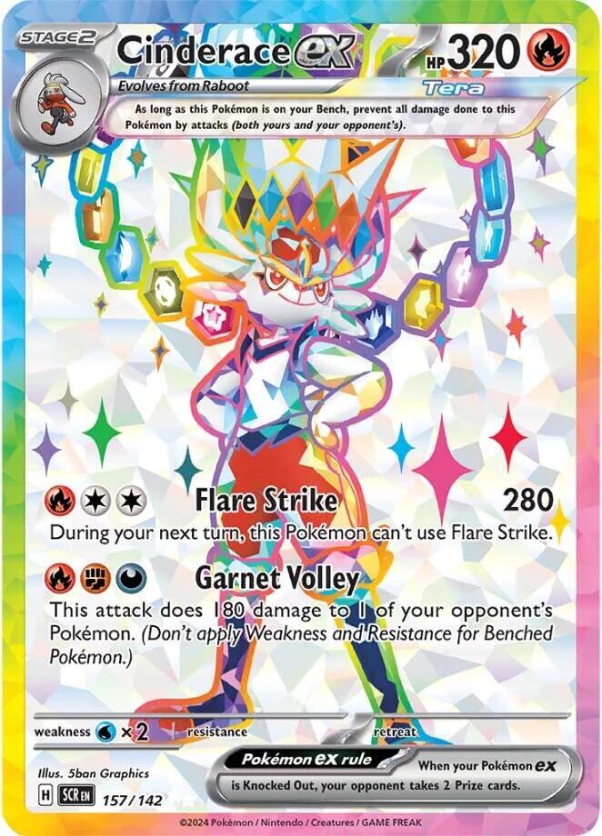 Cinderace ex - 157/142 - SV07: Stellar Crown (Ultra Rare) — SV07: Stellar Crown