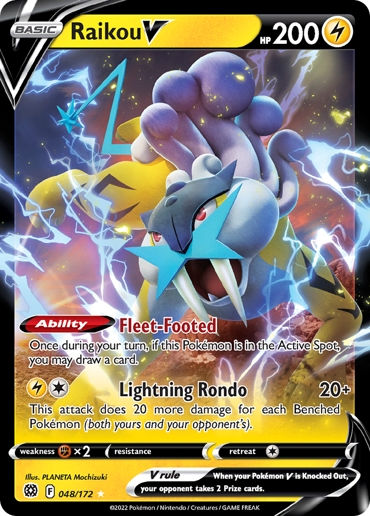Raikou V - 048/172 - SWSH9: Brilliant Stars (Holo Rare V) — SWSH09: Brilliant Stars