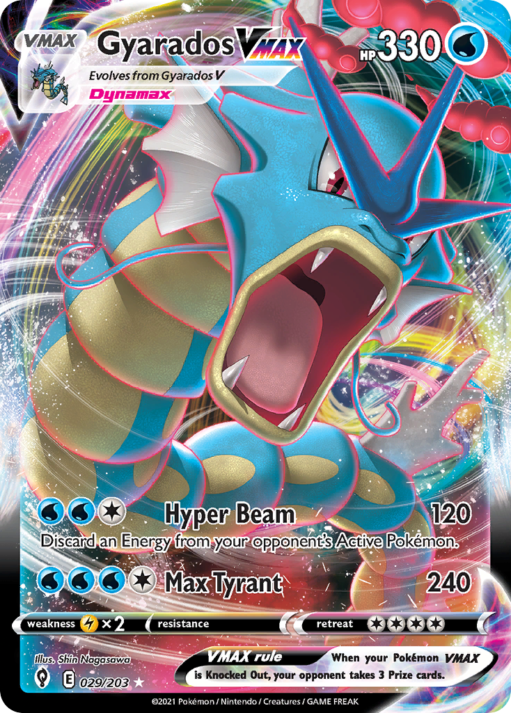 Gyarados VMAX - 29/203 - SWSH7: Evolving Skies (Holo Rare VMAX) — SWSH07: Evolving Skies