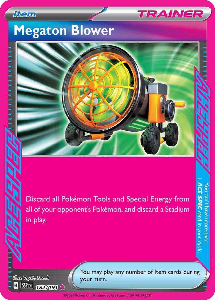 Megaton Blower - 182/191 - SV08: Surging Sparks (ACE SPEC Rare) — SV08: Surging Sparks