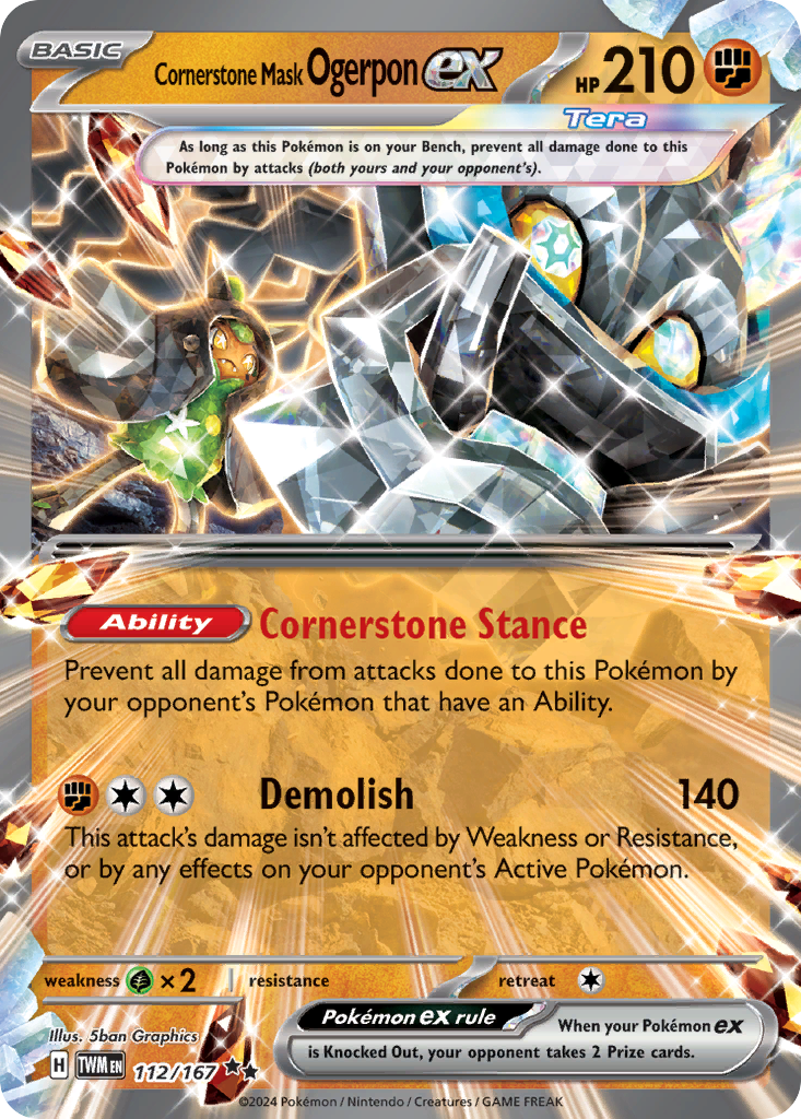 Cornerstone Mask Ogerpon ex - 112/167 - SV06: Twilight Masquerade (Double rare) — SV06: Twilight Masquerade