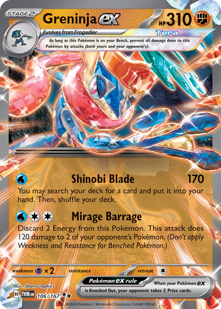 Greninja ex - 106/167 - SV06: Twilight Masquerade (Double rare) — SV06: Twilight Masquerade