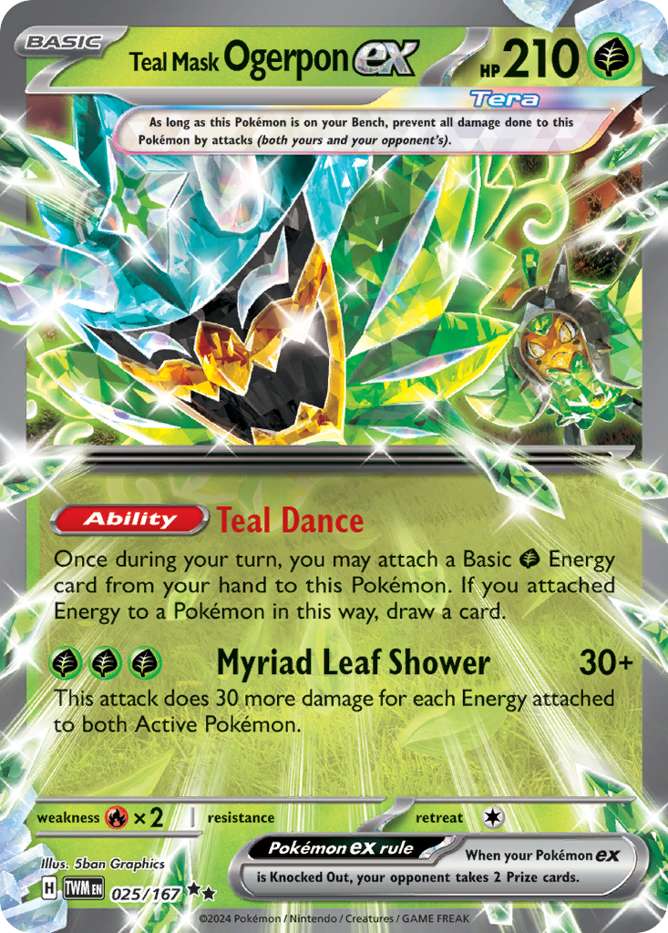 Teal Mask Ogerpon ex - 025/167 - SV06: Twilight Masquerade (Double rare) — SV06: Twilight Masquerade