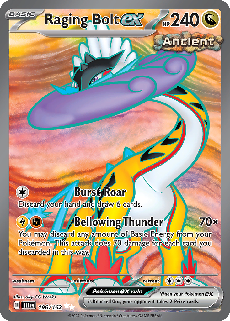 Raging Bolt ex - 196/162 - SV05: Temporal Forces (Ultra Rare) — SV05: Temporal Forces