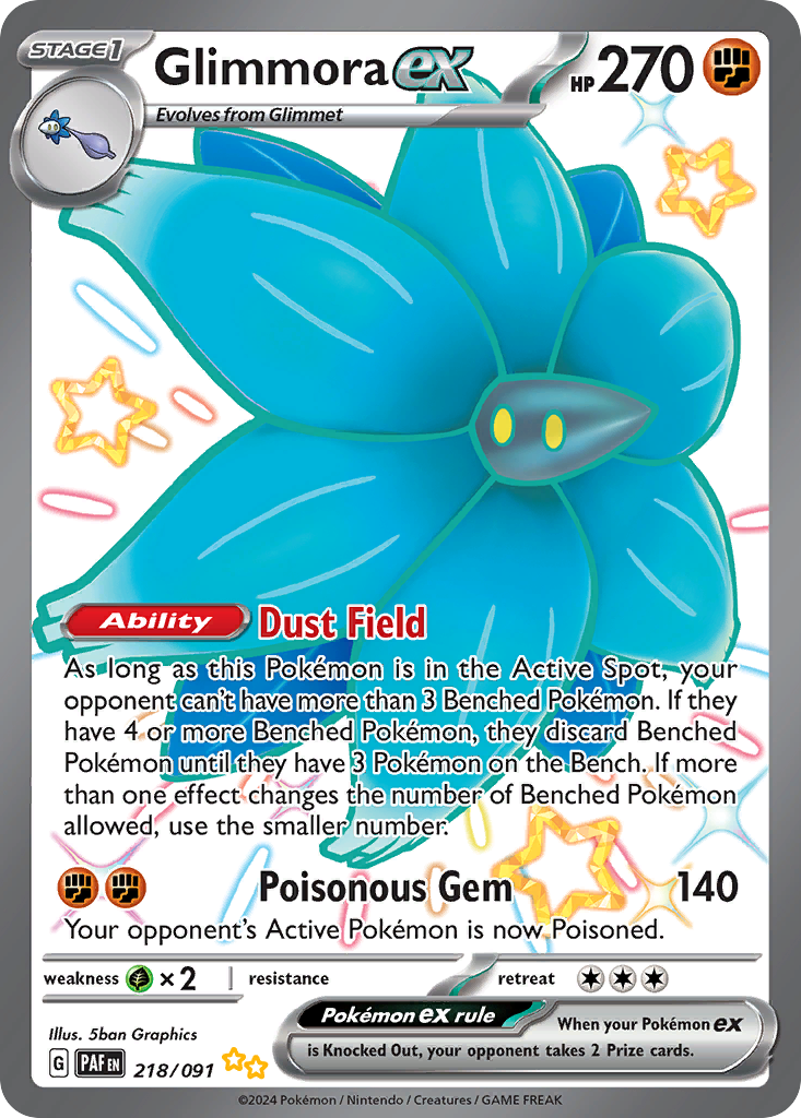 Glimmora ex - 218/91 - SV04.5: Paldean Fates (Shiny Ultra Rare) — SV: Paldean Fates