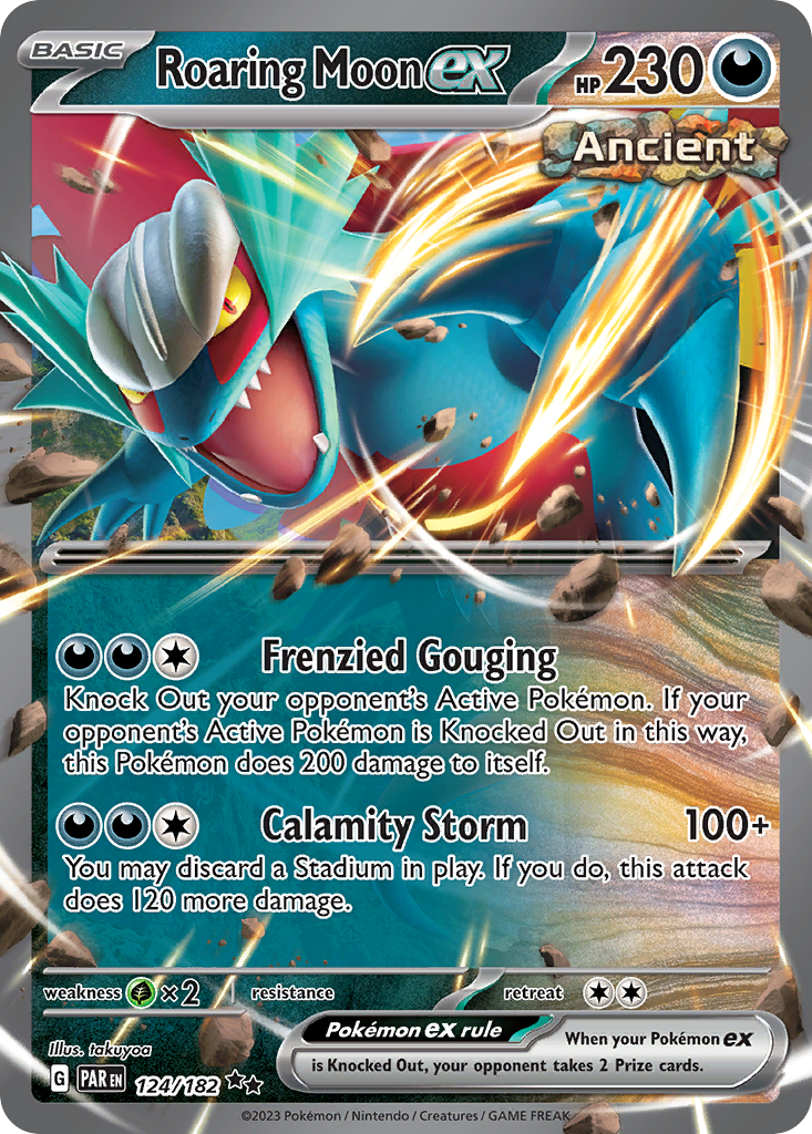 Roaring Moon ex - 124/182 - SV04: Paradox Rift (Double rare) — SV04: Paradox Rift