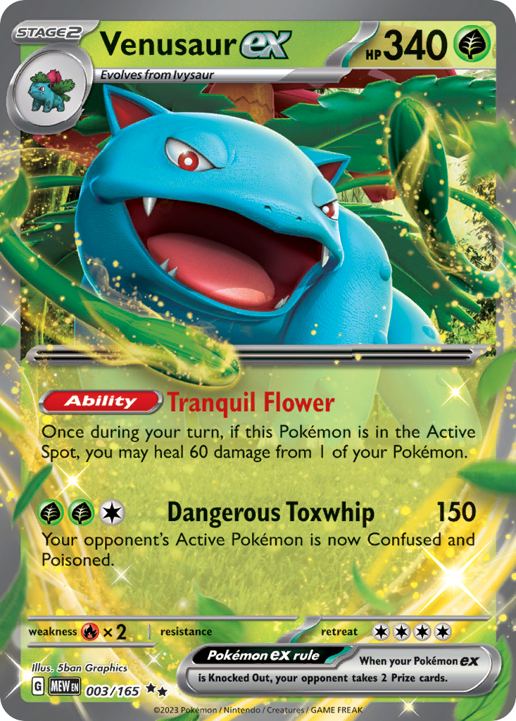 Venusaur ex - 003/165 - SV03.5: 151 (Double rare) — SV: Scarlet & Violet 151