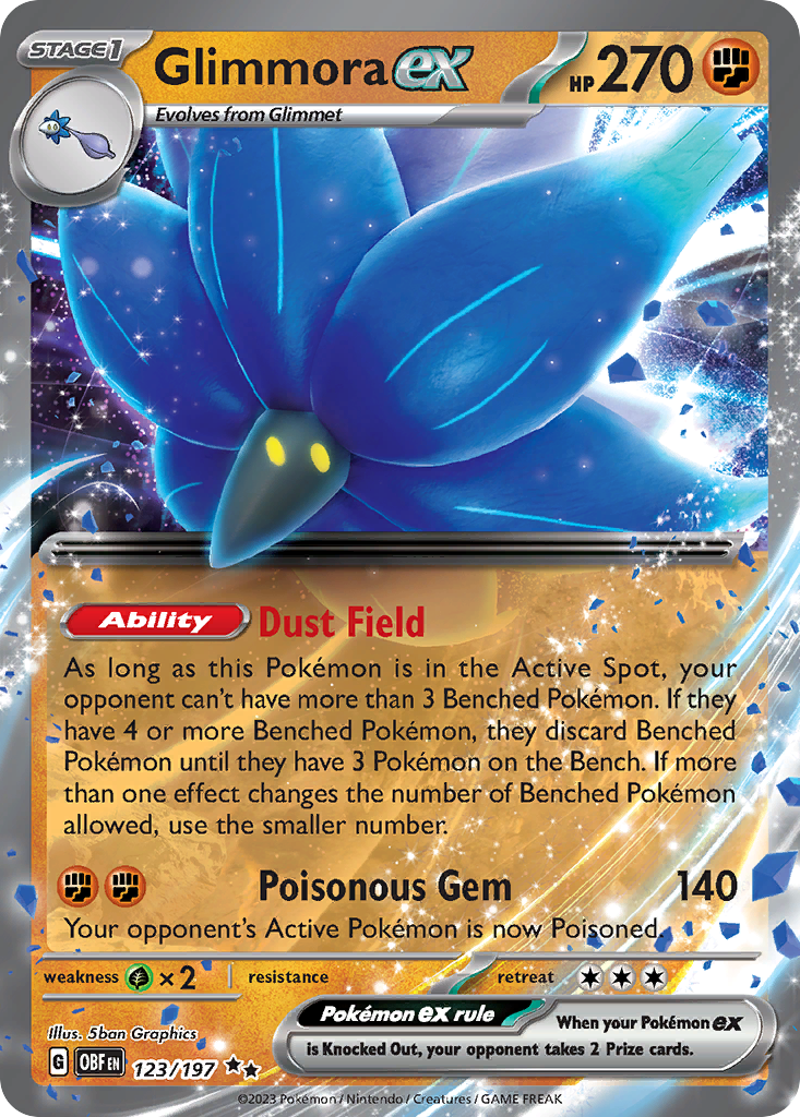 Glimmora ex - 123/197 - SV03: Obsidian Flames (Double rare) — SV03: Obsidian Flames