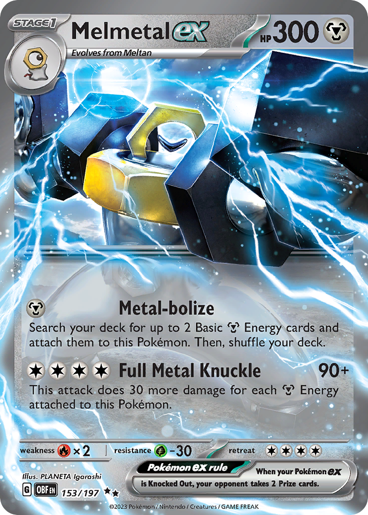 Melmetal ex - 153/197 - SV03: Obsidian Flames (Double rare) — SV03: Obsidian Flames