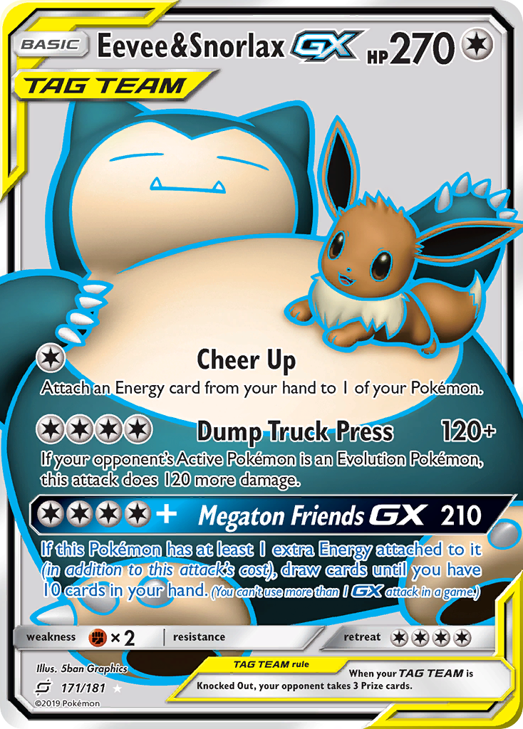 Eevee & Snorlax GX (Full Art) - SM - Team Up (SM9) — SM - Team Up