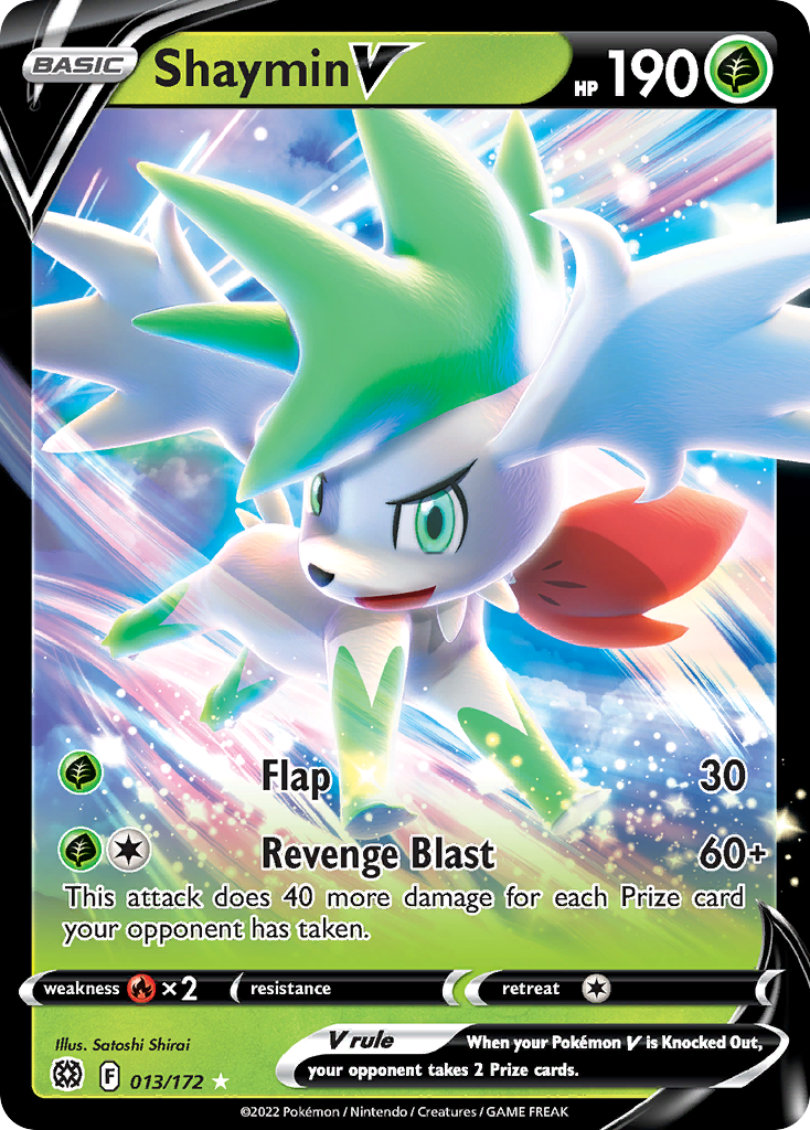 Shaymin V - 013/172 - SWSH9: Brilliant Stars (Holo Rare V) — SWSH09: Brilliant Stars